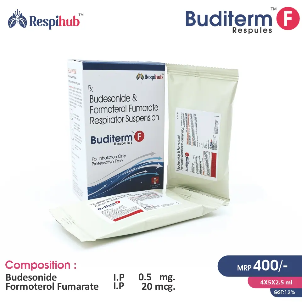 Budesonide 0.5mg + Formoterol 20mcg Respule PCD Pharma Franchise
